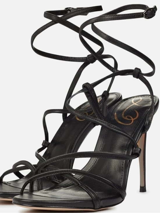 Sam Edelman Shoes - Sam Edelman Sareena Black Stiletto Heel Open Toe Ankle Strap Heeled Sandals